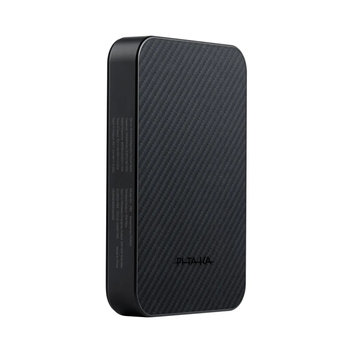 Внешний Аккумулятор Pitaka Power Bank Qi2, 10000mAh, черный