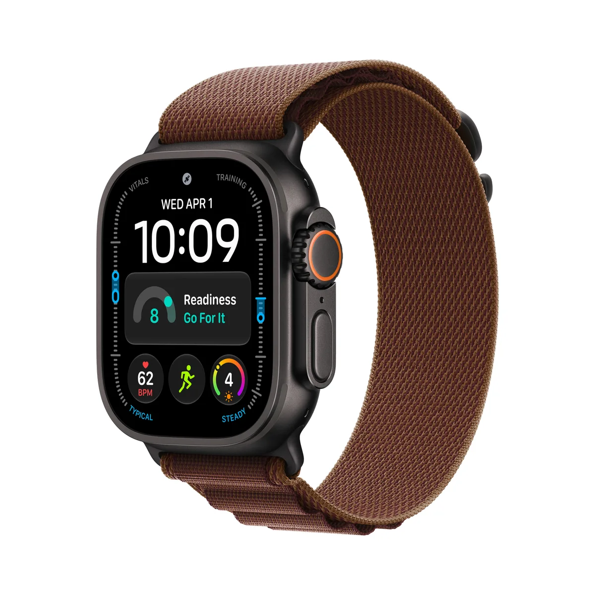Apple Watch Ultra 4 49mm Black Titanium Case Burgundy Alpine Loop M