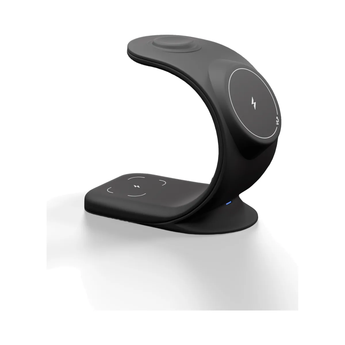 Беспроводное зарядное устройство VLP Powerstand 3in1 Qi2 для Apple Watch, черное