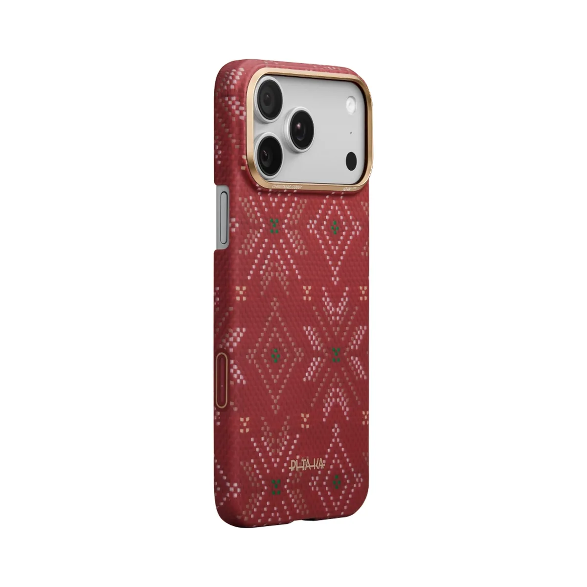 Чехол PITAKA для iPhone 17 Pro Max - Threads of Winter Scarlett