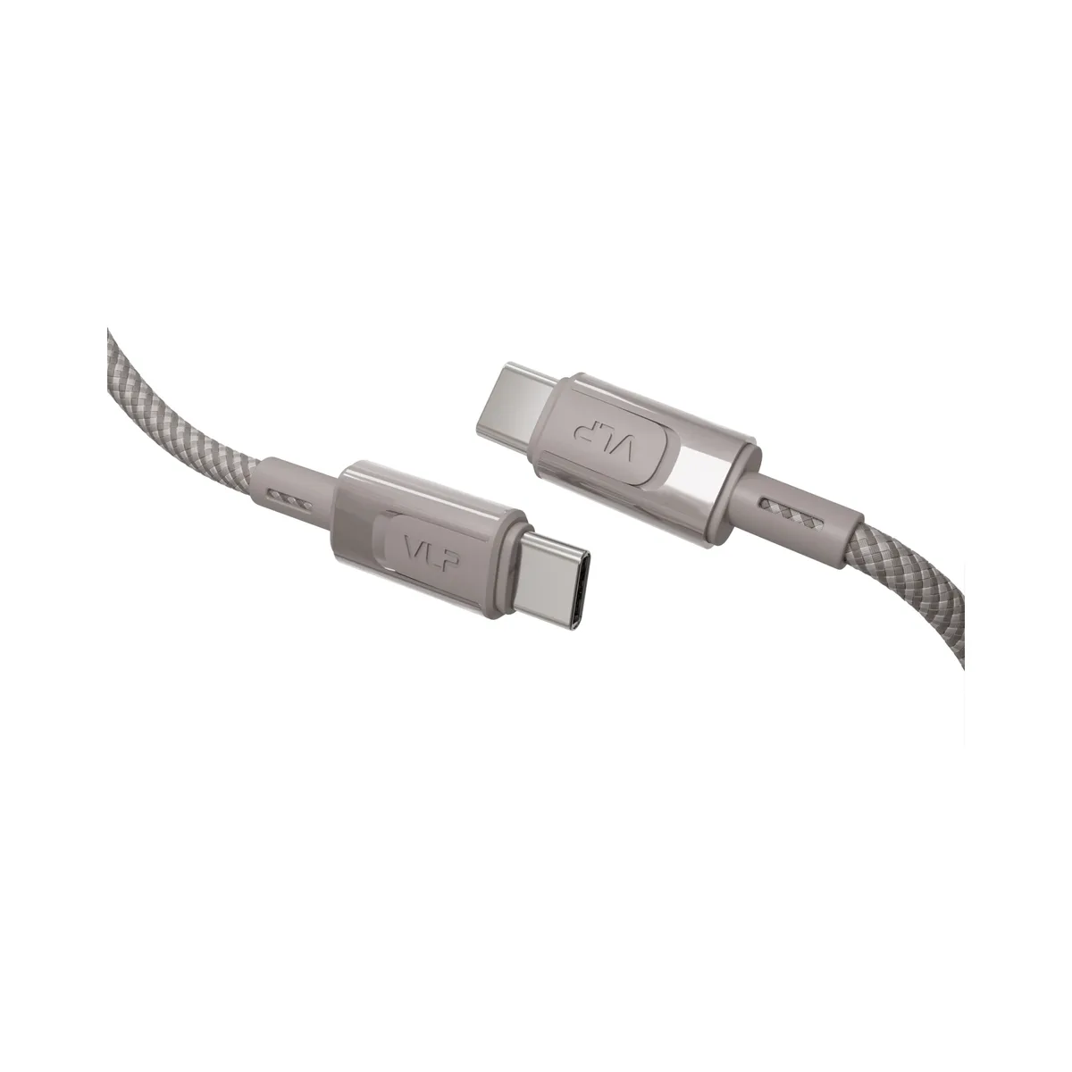 Дата-кабель VLP Force Line 100W USB-C + USB-C, 1.2m, натуральный титан