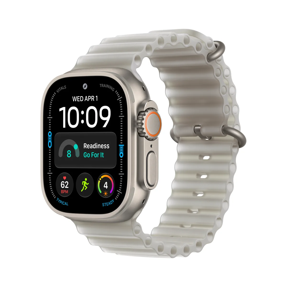 Apple Watch Ultra 4 49mm Natural Titanium Case Gray Ocean Band