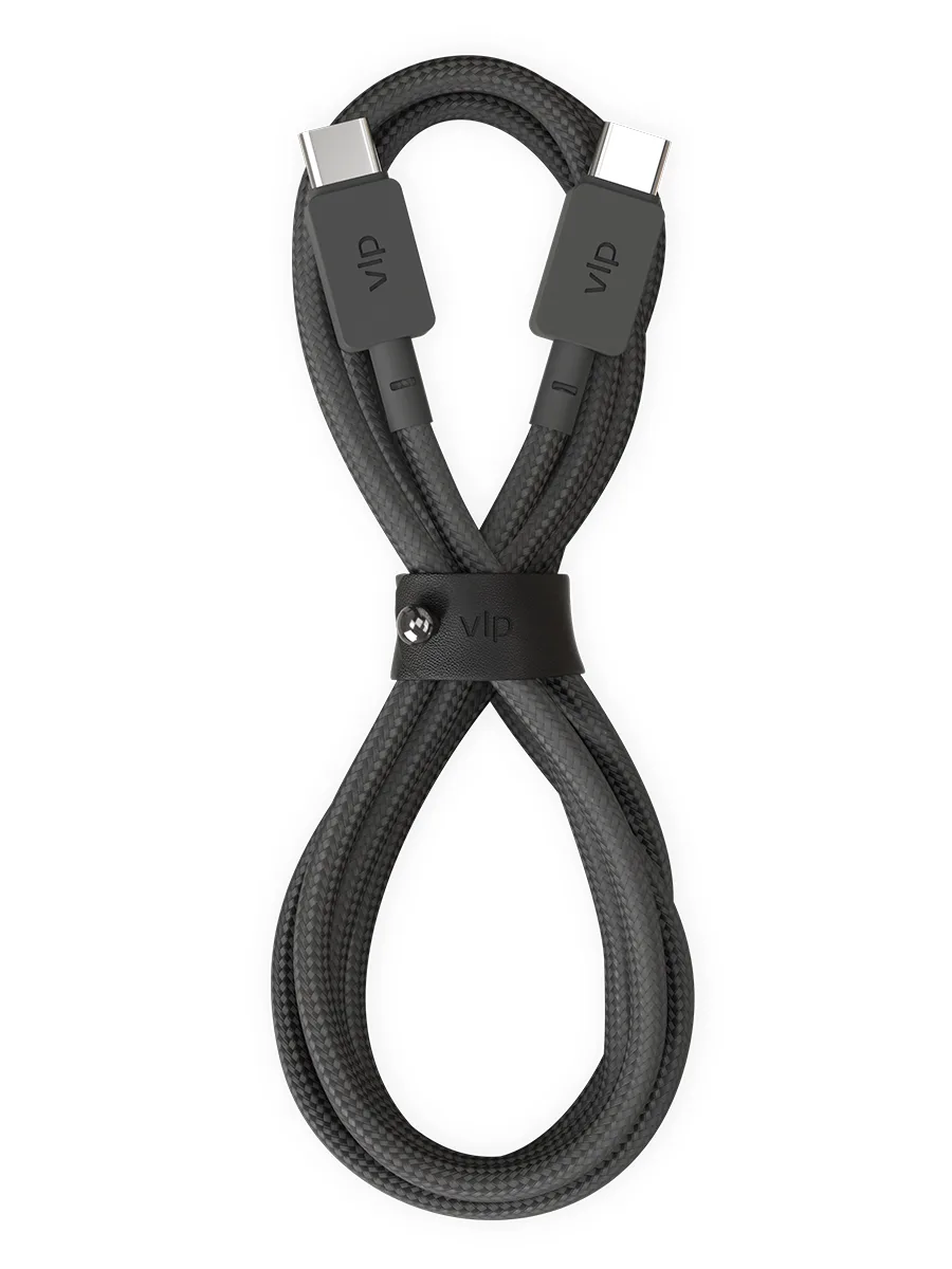 Дата-кабель "vlp" Nylon Cable USB C - USB C, 100W, 1.2м, черный