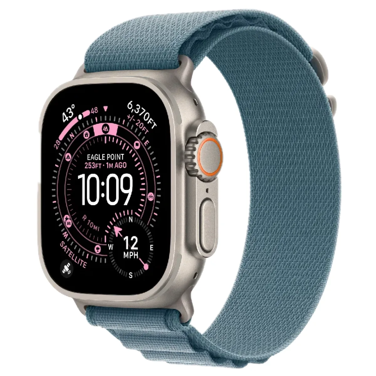 Ultra 3 49mm Natural Titanium Case Blue Alpine Loop M