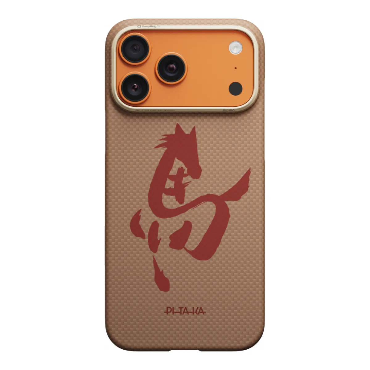Чехол Pitaka Ink Horse Painting для iPhone 17 Pro Max, золотой