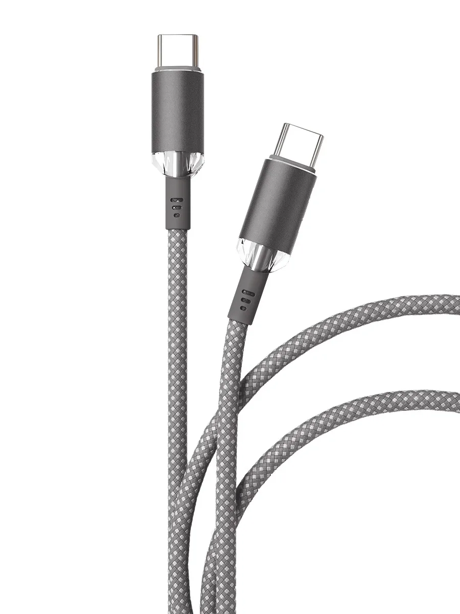 Дата-кабель "vlp" Diamond Cable USB C - USB C, 1.2м, серый