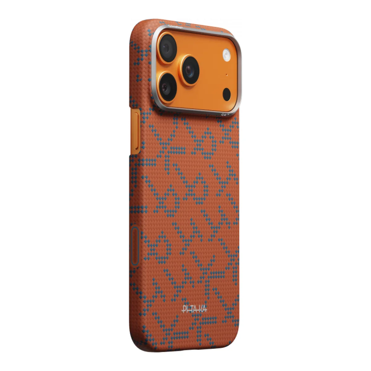 Чехол Pitaka Monogram Ultra-Slim для iPhone 17 Pro Max, оранжевый