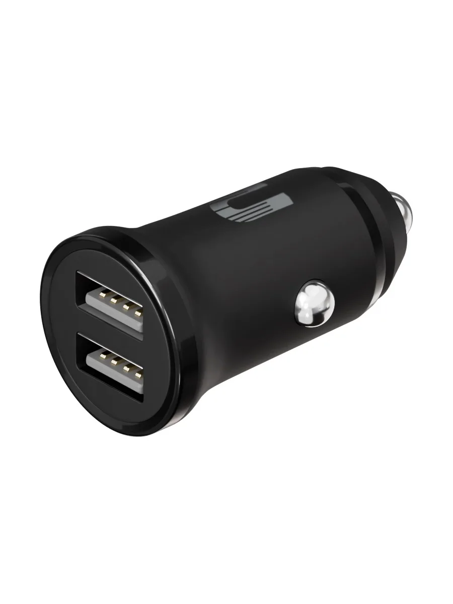Устройство зарядное автомобильное Uzay 12Вт USB-A+USB-A, черное
