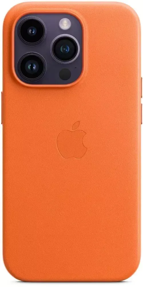 Чехол оригинальный Apple iPhone 14 Pro Leather Case MagSafe Orange