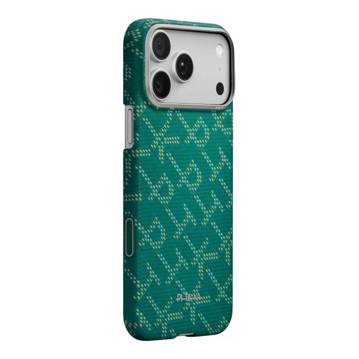 Чехол Pitaka Monogram Ultra-Slim для iPhone 17 Pro, зелено-золотой