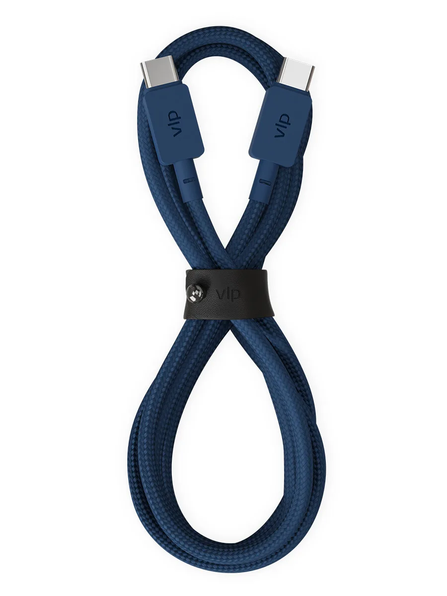 Дата-кабель "vlp" Nylon Cable USB C - USB C, 1.2м, темно-синий