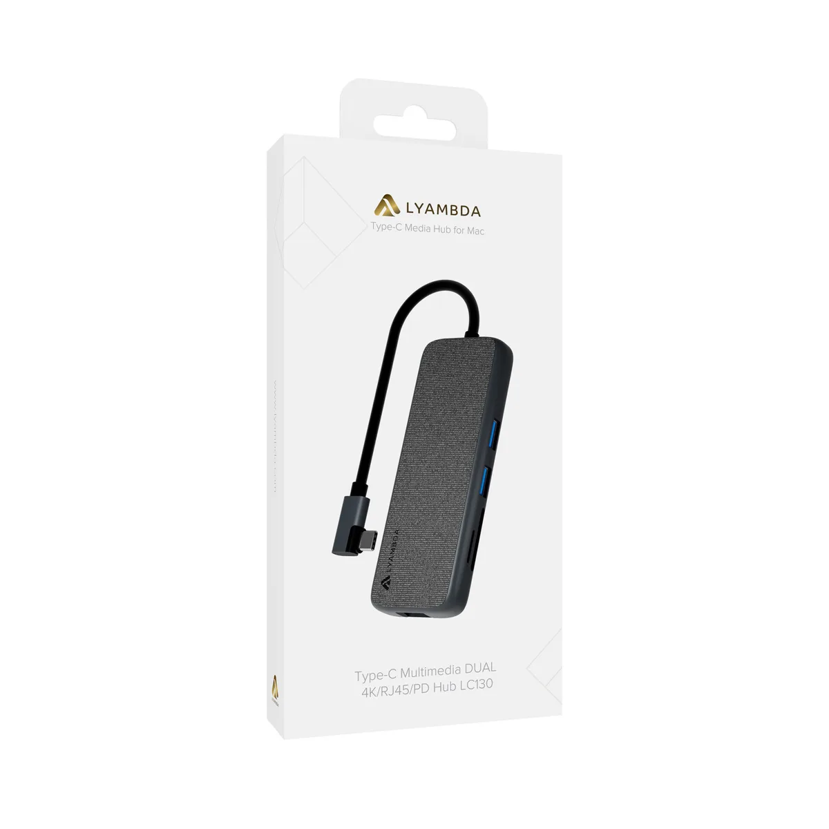 Хаб Type-C 9 в 1 Lyambda Slim Aluminum LC130 Gray